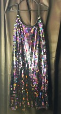 Torrid Mini Sequin Tank Dress Multicolor Scoop Neck, Size 14-16, Size 1 picture