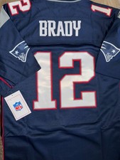 BRAND NEW #12 Tom Brady THROWBACK Blue NEW ENGLAND PATRIOTS Jersey Size MEDIUM picture