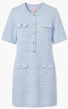 NWOT Lilly Pulitzer Theodorah Sweater Sheath Dress Bluette Metallic Size XL picture