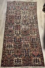 Turkish Vintage Rug, Farmhouse HandmadeOriental Geometric Rug, 3.9x8.5 Ft picture