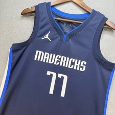 Dallas Mavericks Luka Doncic Jordan 77 Swingman Jersey Mens S Blue Polyester picture