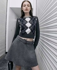 self portrait Argyle Crystal Trim Sweater $ 520 Size XS picture