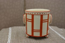 Erphila Art Pottery Czecko Slovakia Orange and White 4 1/2 Inch Footed Plater picture