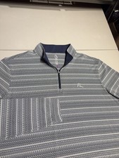 Rhoback Pullover Men's XL Blue White Apex Jacquard 1/4 Zip Golf Sweater Top picture