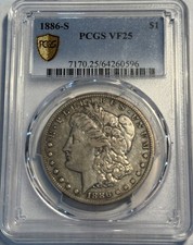 1886-S $1 MORGAN DOLLAR - PCGS VF-25 picture