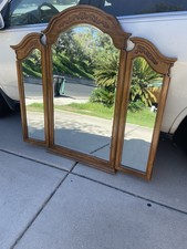 Thomasville Camille Collection French Country Tri-View Mirror 53” Wide Vintage picture
