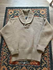 RARE HEAVY Polo Ralph Lauren Wool Knit Shawl Collar Cowl Sweater large VTG RRL picture
