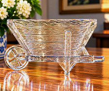 RARE W H Heppell c1880 Victorian Pressed Glass Wheelbarrow Antique UK picture