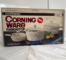 Vintage 1988 CorningWare Rangetop 6-Piece Saucepan Set Brand New Never Opened picture