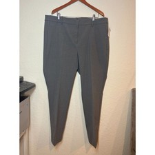 NWT J.Crew Factory Women’s 20 Gray Slim Fit Full Length Trouser Pants picture