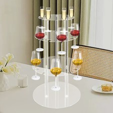 Clear 3-Tier Acrylic Champagne Glass Display Stand Holds 28 (35 × 65 cm) picture