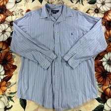 Vintage Polo Ralph Lauren Yarmouth Oxford Button Down Blue Striped 16 32/33 picture