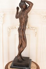 Adam Bronze Statue Auguste Rodin Sculpture Marble Vintage Man Decor Art Large picture
