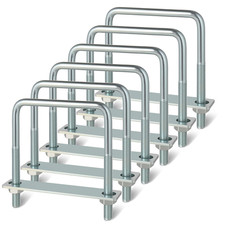 6Pcs Square U Bolts, 3/8