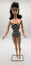 Vintage Barbie Doll Ponytail #4 Brunette w/ Swimsuit Solid Body picture
