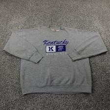 VTG Kentucky Wildcats Sweater Mens L Gray Sweatshirt UK KY Basketball 90s USA picture