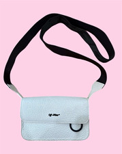Off-White 2013 White/Black Solid Crossbody Bag Zip Closure Adjustable Strap picture
