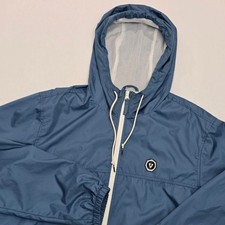 Vissla Mens Windbreaker Jacket Large Blue Full Zip Hooded Mesh Lined M702QCAM picture