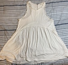 Pol Blouse White Feminine Lacy Workwear Sz L Bump Friendly Boho Western picture