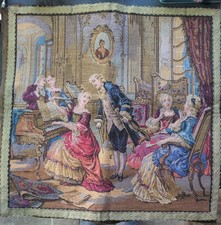 Gobelins AFW COLLECTION Vintage Tapestry SALON LOUIS XV Md In BELGIUM 20.5X20.25 picture