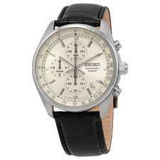 Seiko Chronograph Quartz Champagne Dial Men's Watch SSB383 picture