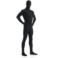 AltSkin ZENTAI SUIT - FULL BODY COSTUME - BLACK ZIPPERED STRETCH SUIT (9 Sizes) picture