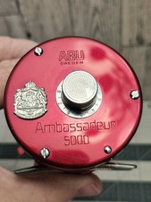 1977 Abu Garcia Sweden Ambassadeur 5000 Red Beautiful  Condition Vintage picture