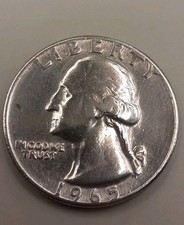 1965 Quarter Error ,No Mint Mark And Doubling Letters. picture