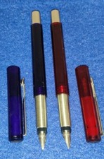 Parker Vector Fountain Pen, Red + Blue  Med Point Cartridge Fill NOS 2 Pen Lot picture
