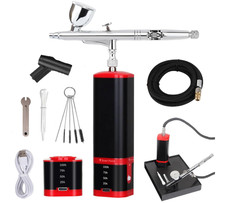 Kit aerógrafo inalámbrico portátil con 2 baterías para arte y uñas picture