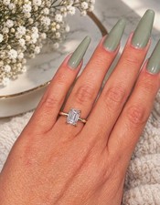 2.00 Ct Emerald Cut Lab Grown Diamond Ring F VS2 IGI Certified 14K Gold picture
