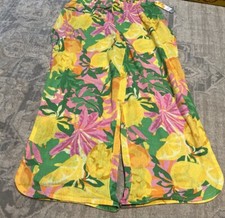 New C & C California Linen Blend Slit Leg Cover Up Pants Womens Beach Sz Large picture