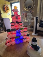 Hallmark Concert Snowman Tree Complete set with Conductor Tested Lights Music picture