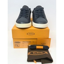 Tod's Men's Allacciata Casse Leather Low-Top Sneakers Blue Size 11 NWT picture
