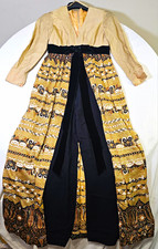 Vintage 1960s Metallic Lurex & Velvet Empire-Waist Hostess Gown Jumpsuit picture