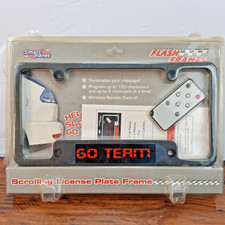Vintage 2006 Smart Planet Flash Frames LED Scrolling License Plate Frame Remote picture