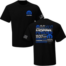 NEW MOPAR POWER 1937 USA FLAG BLACK COTTON SHORT SLEEVE MENS TEE SHIRT E1667 picture