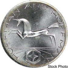 Vintage 1981 Hoffman and Hoffman Unicorn & Star 1 oz .999 Fine Silver Art Round picture