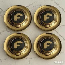 4 pcs Setas shown Forgiato Floating Center Caps XL Hubcap Rim 7.2”Gold black picture