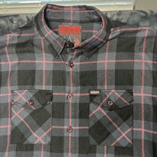 Dixxon Flannel Company Klock Werks Plaid Shirt Gray Black Red picture