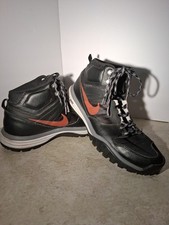 Nike Dual Fusion Hills Mid High Top Mens 12 Black Red Swoosh Sneaker Hiking Boot picture