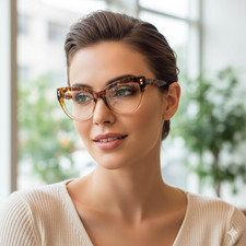 OVERSIZED MISS GORGEOUS Women Eyeglasses CAT EYE Clear Lens picture