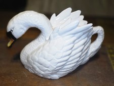 Dorset Crown Staffordshire White Swan Bone China Teapot picture
