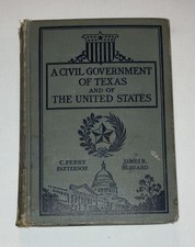 Antique 1934 Civil Government Of Texas And of United States Book History picture