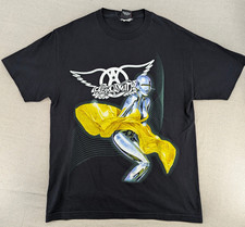 VINTAGE Aerosmith 2001 Just Push Play World Tour T Shirt GIANT Large Sorayama picture