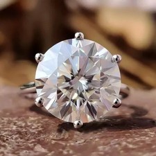 White Moissanite 4.60 Ct Round Anniversary Engagement Ring 925 Sterling Silver picture