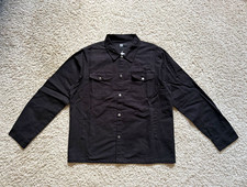 RSQ Collective - Mens Black Woven Cotton Button-Up Shirt Jacket Size L w Pockets picture
