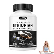 Purely Nutrient Ethiopian Black Seed Oil Capsules 4.64% Thymoquinone 60 Count picture