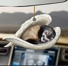 Ferret sleeping angel ferret lovers ornament GLC050877 picture