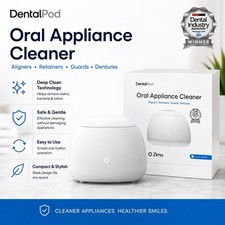 Zima Dental Pod Ultrasonic Cleaner Aligners Guards Dentures Artic White- NEW picture
